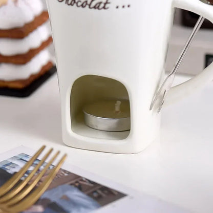 Hueco para la vela de té bajo la taza